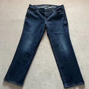 Lucky Brand Lolita Straight Women Jeans 18W Dark Wash Denim Ankle Low/Mid Curvy